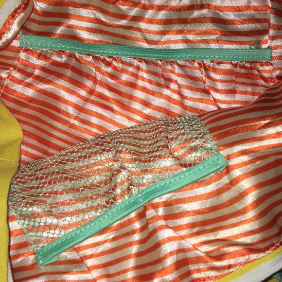 Sun Shades Yellow Green Orange Canvas Beach Bag Tote - Picture 3 of 3